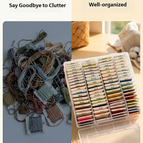 80 farver polyester broderitråd med organiser til håndsøm