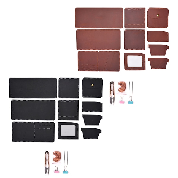 Retro handgjord plånbok för män Läder liten myntväska Korthållare Pengarväska Craft Tool Brown