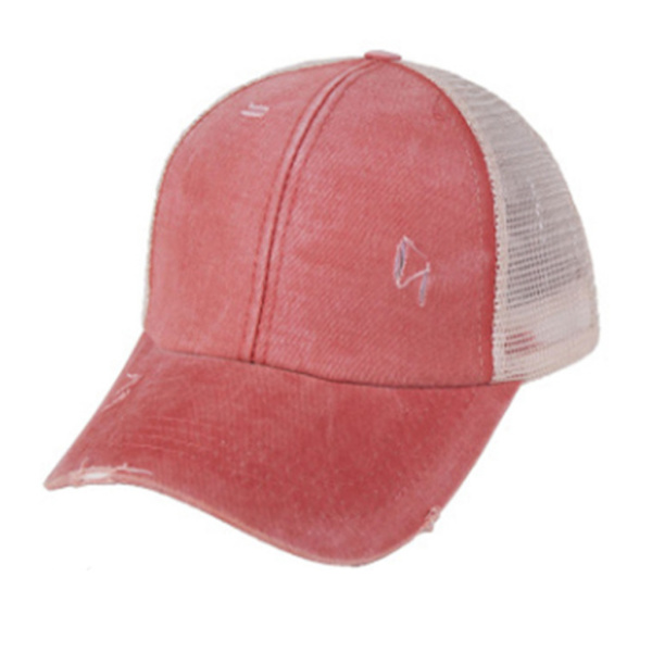 Lyse Latte-hatter for menn og kvinner, justerbar baseballcaps med netting for kjøring Yellow