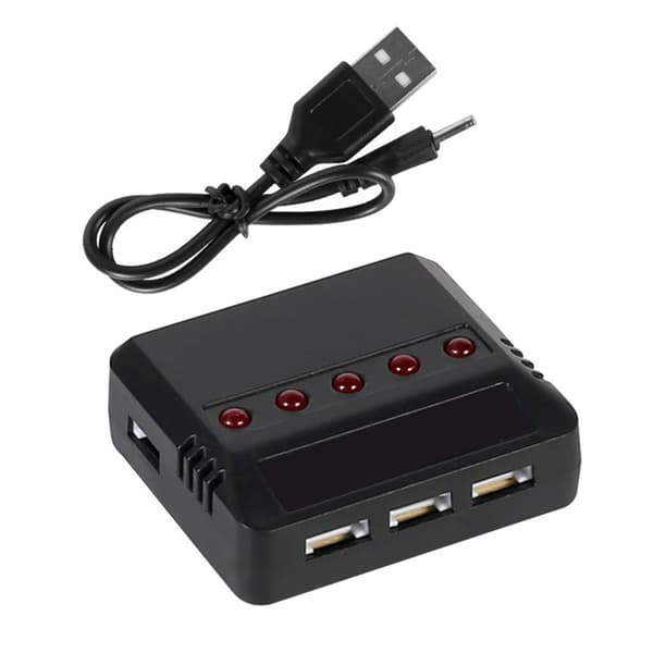 3.7V XH2.54 Lipo batteri 1 til 5 USB-oplader til RC Quadcopter Helicopter