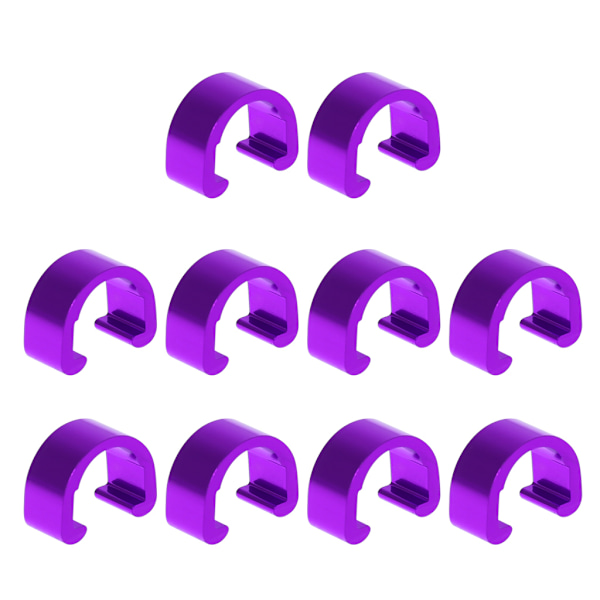 10 st Cykelcykel MTB C-klämmor Spänne Slang Broms Växelkabel Hus Guide Purple