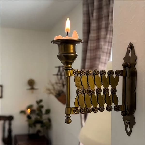 Infällbart Ljusstake Antik Metall Väggmonterad Ljusstake för Olika Ljus