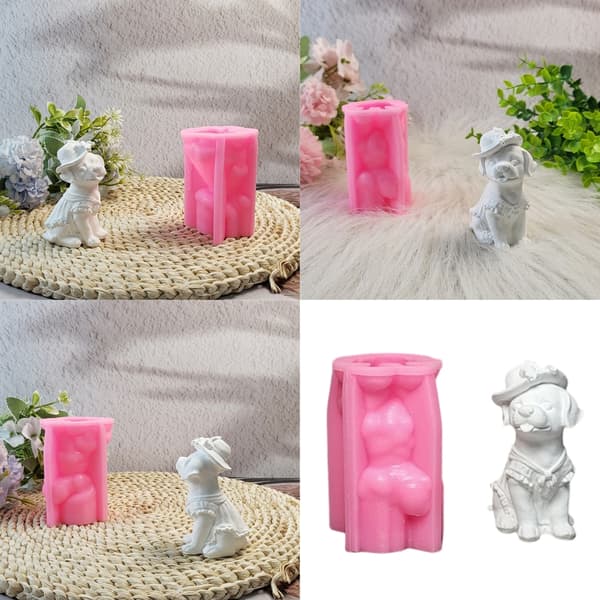 Silikonform 3D Hundformar Gjutformar Gipsformar Ornamentformar