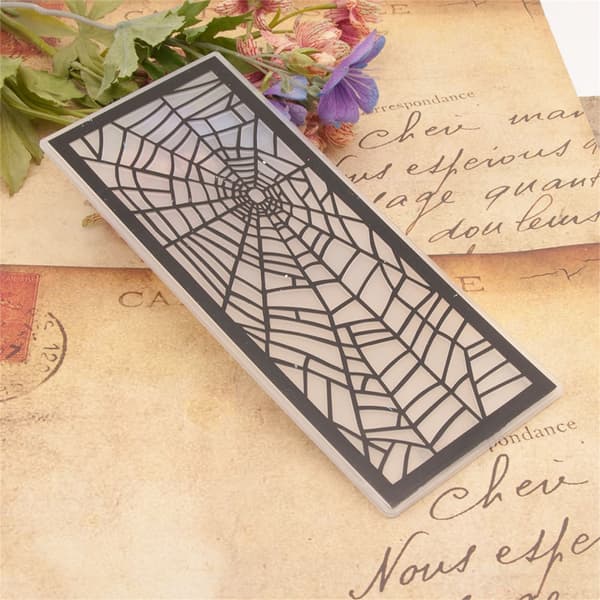 Prægefolder Halloween Spiderweb Prægeskabelon til lykønskningskort