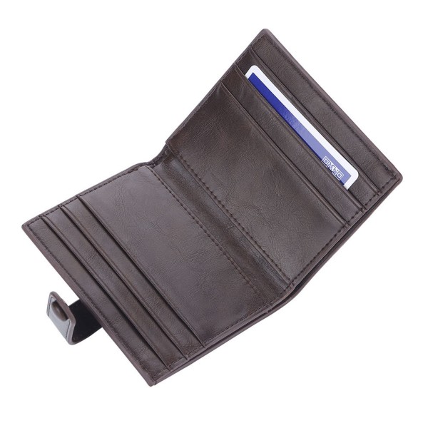 Miesten PU-nahkainen lyhyt lompakko Ohut ID-luottokorttikotelo Vintage Bifold Pocket Coin Business Kukkaro Gray