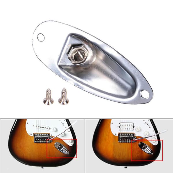 Guitar Jack Plade Udskiftning Til Strar Elektrisk 1/4\" Bådformet Lydforbindelse Golden