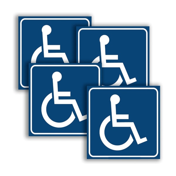 Dekaler för funktionshindrade rullstolsskyltar, handikappskylt, handikappskylt, självhäftande dekal, 3''/4'' 2 storlekar 100x100mm