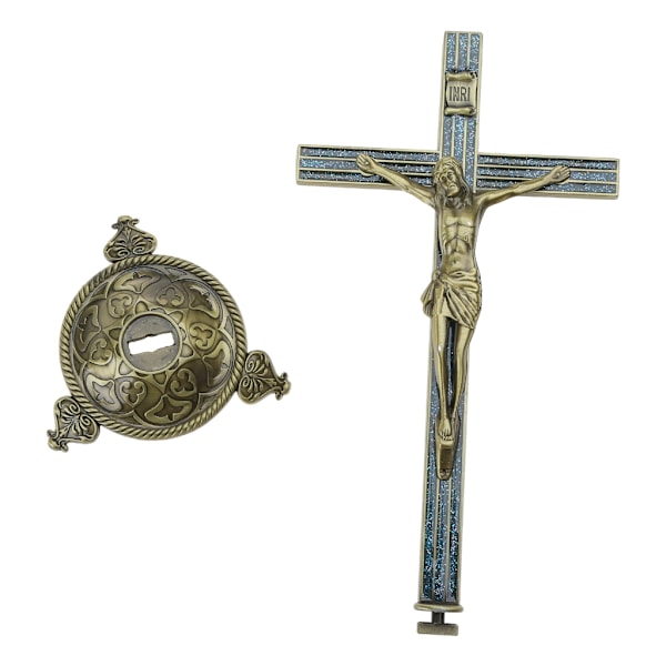 Crucifix Jesus Statyett Helig Bön Konstdekor Gåva Tillbehör Bön Gåvor Supply