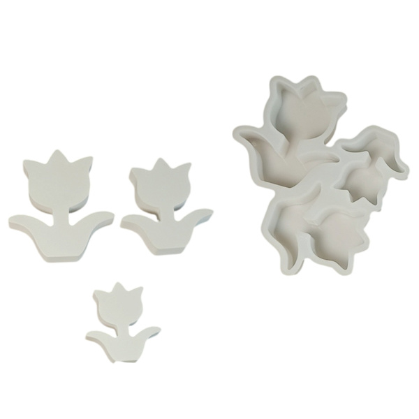 Silikoneform Tulipanforme Støbeforme Ornament Gipsforme til Fest