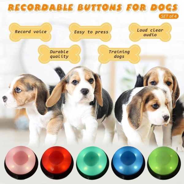 Knapp för hundträning Inspelningsbar knapp för hundträning för husdjur Ljudbox Inspelningsbar pratande knapp Hundkommunikationsknapp Red