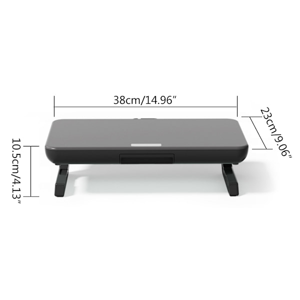 Sort Ergonomisk Skærmholder til Skrivebord med Platform til Bærbar Computer