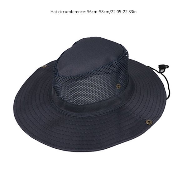 Camp Hat Solbeskyttelse Hat Brede Skygger Solhat Stor Hat med Halsreb Beige