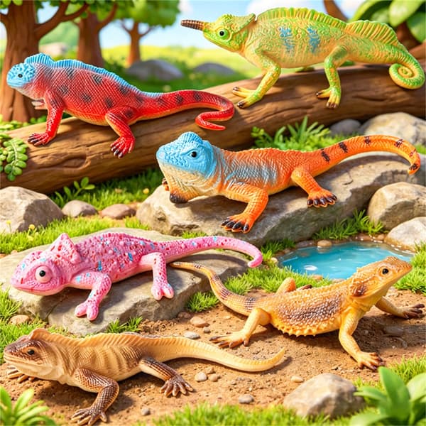 Plastmodell av reptil perfekt för klassrumsundervisning och hemstudier