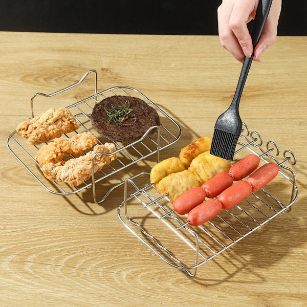Silikon Airfryer Brett Rektangulær Kurv Baking Indre Airfryer Tilbehør