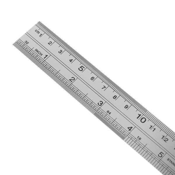 Metalllinjal Stållinjal med tum & metrisk set i rostfritt stål 0,7 mm tjocklek Bärbart mätverktyg 15 & 30 cm