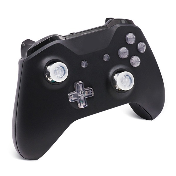 Udskiftningsknapsæt til Xbox One S-controller 8-farver lysende gennemsigtig LED-mod-knap-fingerpinde D-pad-handling