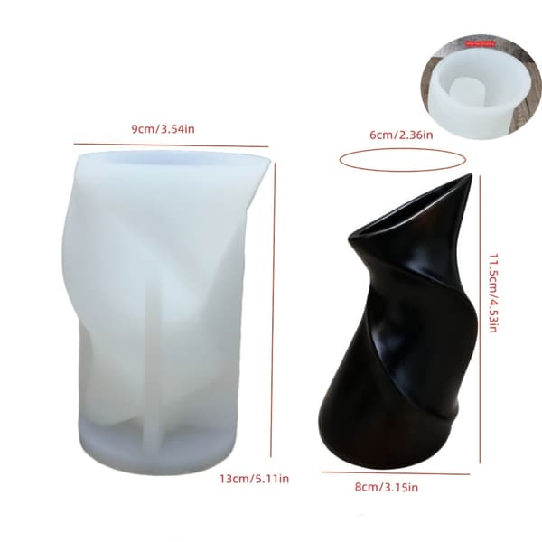 Tilpassbar vridd vase silikonform for DIY harpikskunstprosjekter