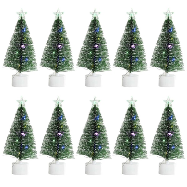 Smukt udformede sne-juletræ-miniaturer (10 stk) Gløder dit hjem med farve, let og behagelig tekstur