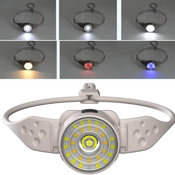 Liten hodelykt med 5 innstillingsmoduser, ergonomisk stropp, justerbar LED-lampe