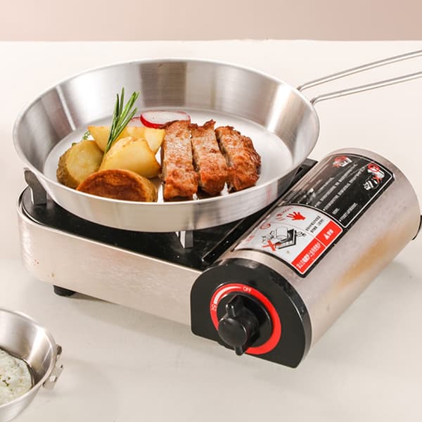 3 stk. non-stick stekepanner for camping, rask oppvarming, sammenleggbart kokekar