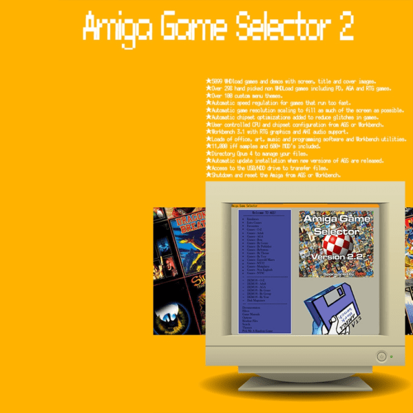 Spelsamlingar Lättviktsspelstartare Plastic Game Selector dyker in i det förflutna enkla installationer för Amiga500S null - B