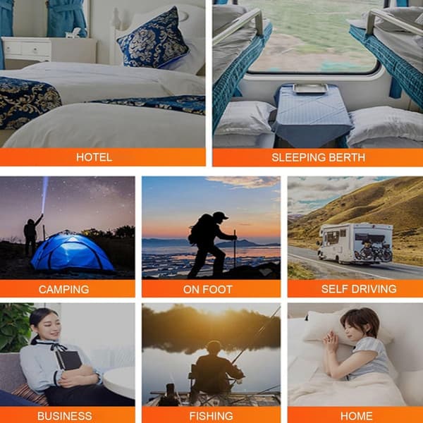 Opvarmet Camping Sengelinned Polyester Sovepose Justerbar Elastisk Snøre