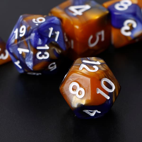 7 st/set Akryl Polyhedral Tärningar För TRPG Brädspel D4-D20 3