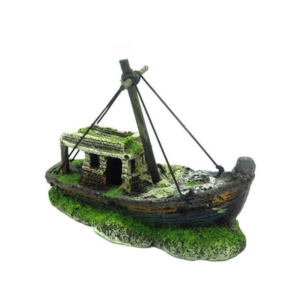 Akvarium Sunken Ship Decorations Fish for Tank Ornaments Hideout for Eremit Crab