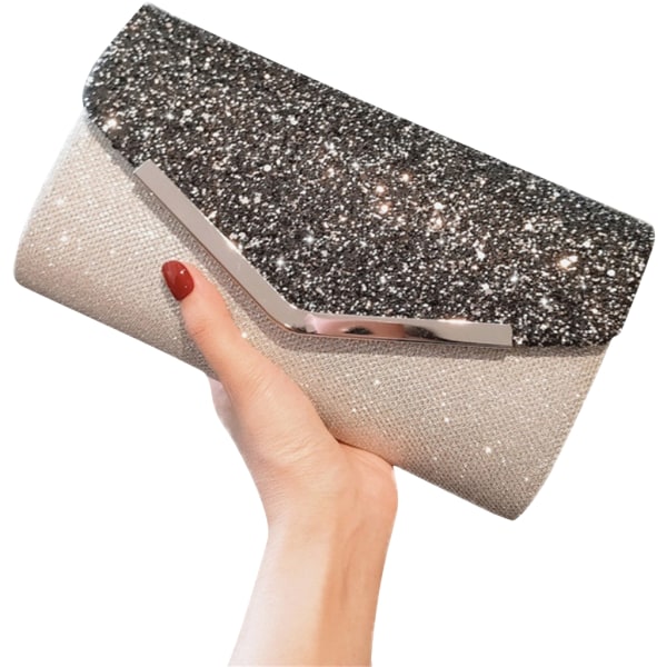 Helt matchande Clutch Handväska Glitter Evening Bag Axelväska Present för Dam Dam