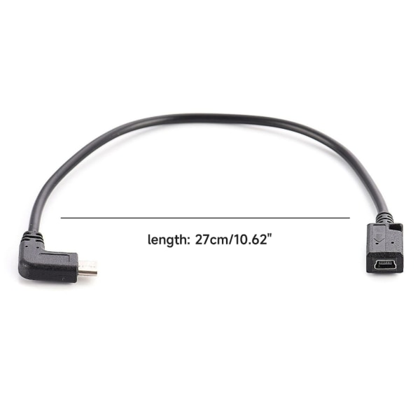 USB Typ C till Mini USB -kabel 90 graders USB C Hane till Mini USB Hona Adapter Converter för bärbara mobiltelefoner