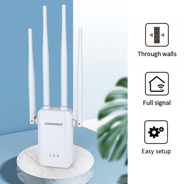 WiFi Extender Internet Booster WiFi Extenders Signal Booster 300 Mbps höghastighets WiFi-förstärkare med 4 externa antenner