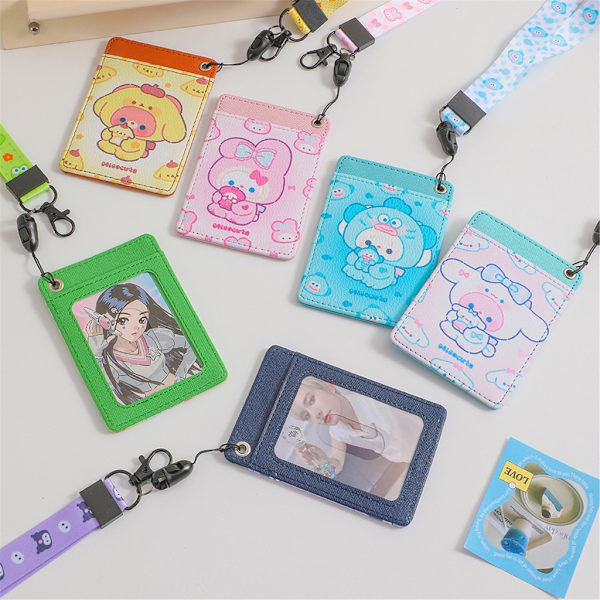 Bärbar korthållare Lanyard Neck Card organiserat för resor och shopping Blue