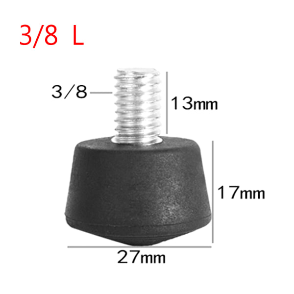 Universal Anti-slip 3/8 eller 1/4 tums stativ Monopod Gummi Foot Spike för Andoer L