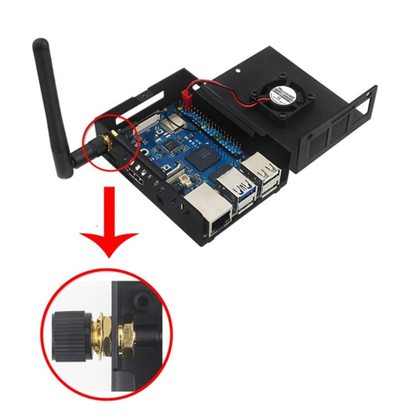 Skydda och anpassa för Orange Pi 3B case med antennkompatibilitet