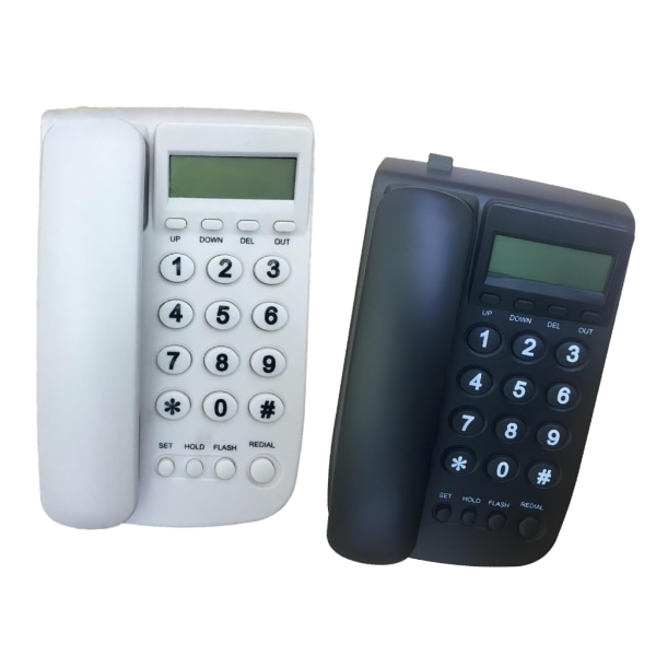Hemma Fast telefon Fast telefon Bordstelefon med nummerpresentation med sladd White