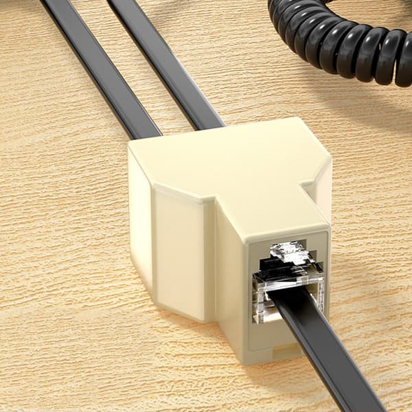 RJ11 Telefon Splitter Adapter For Dobbel Telefonforbindelse RJ11 6P4C/6P2C