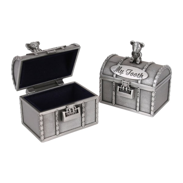 2st Tand Fairy Holder Organizer Set Barntänder Curl Container Baby First Tooth och Curl Keepsakes Box för barn