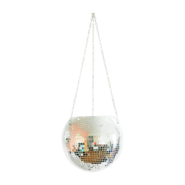 Spegel Disco Ball Hängande planteringskorg Glänsande blomkruka Fönster växthållare