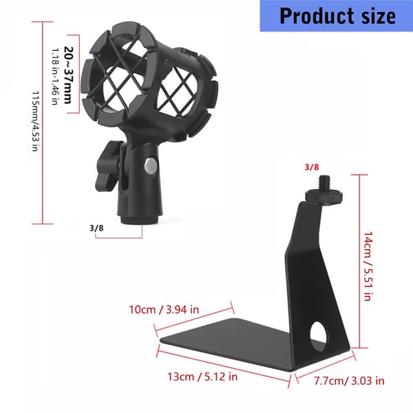 Justerbar mikrofon shock mount clip til Vlog og live streaming opsætninger