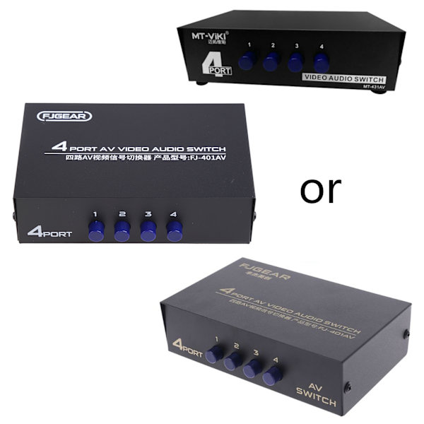 RCA Switcher 4 in 1 Out komposiittivideo L/R Audio Selector Box DVD STB -pelille