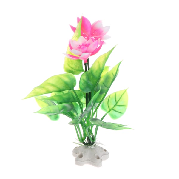 Keinotekoiset Lotus Koristevihreät kasvit - Koriste kilpikonnalle säiliökoristeille Pink Lotus vesiterraariokasveille