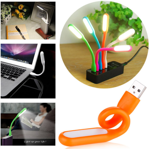 Mini Bærbar USB LED Lampe 5V Silikon Super Bright Book Light Leselampe For Power Bank PC Laptop Notebook