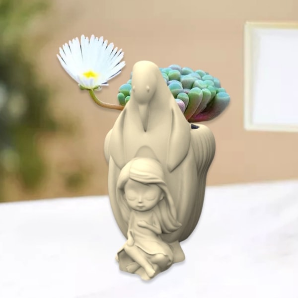 Penguins and Girls Mold Blomsterpotte Sukkulent Planter Harpiksform DIY Craft Tool