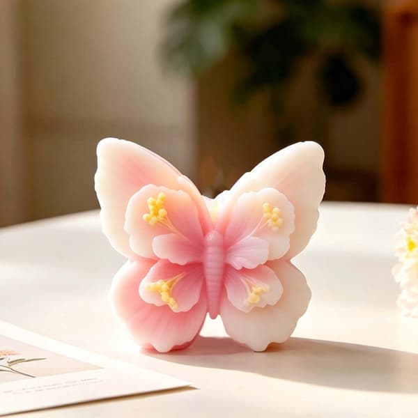 3D Blomsterutskjæring Sommerfuglform Silikonformer For Håndlaget Stearinlys Såpe