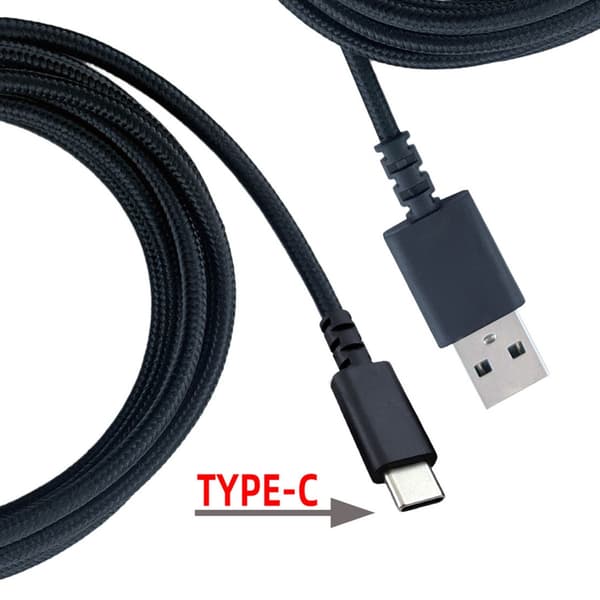 USB Typ C Laddningskabel för Gaming Tangentbord Mus 2M Längd