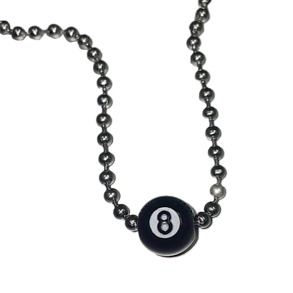 Magic-8-Ball vedhæng halskæder Billiard Pool Ball Charm Choker Chunky Bead Chain Hip Hop smykker Gave til Kvinder Pige