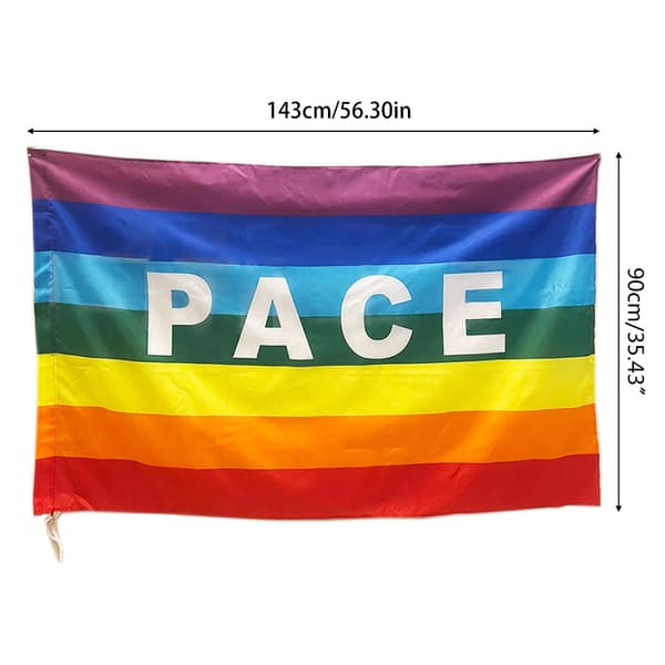 Regnbueflag PACEPEACE Flag Polyester Verdensfred Farverigt Flag Ornament
