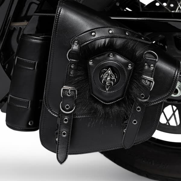 Motorcykel sidetaskesæt i læderlook til daglig opbevaring