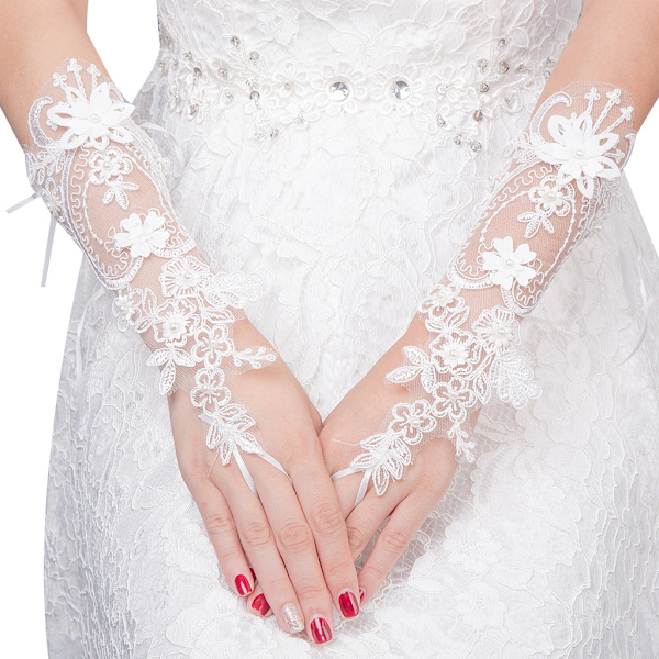 Princess Elegant Lace Fingerless Loop Handskar Dinner Party Pageant Costume Favors