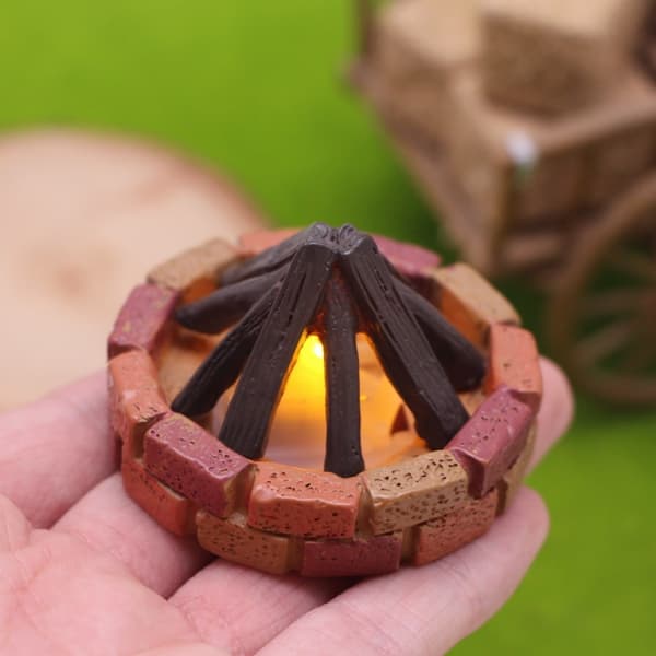 Miniatyr inomhus utomhus dockhusbelysning magnetisk batterilåda